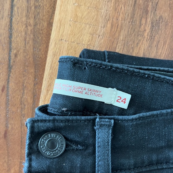levis mile high skinny jeans 721 black size 24 - Picture 3 of 4